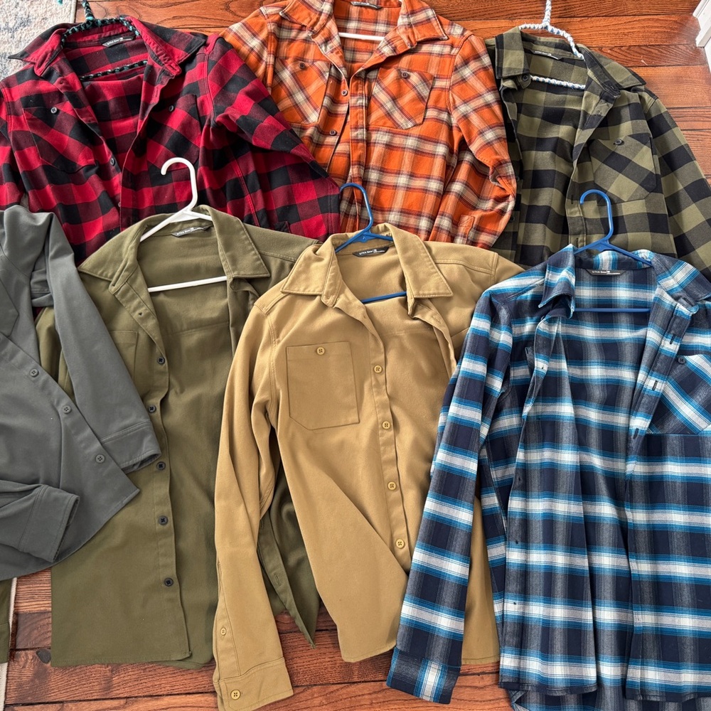 Sitka Medium-Plaid and Solid Button-Up Shirt Coll… - image 5